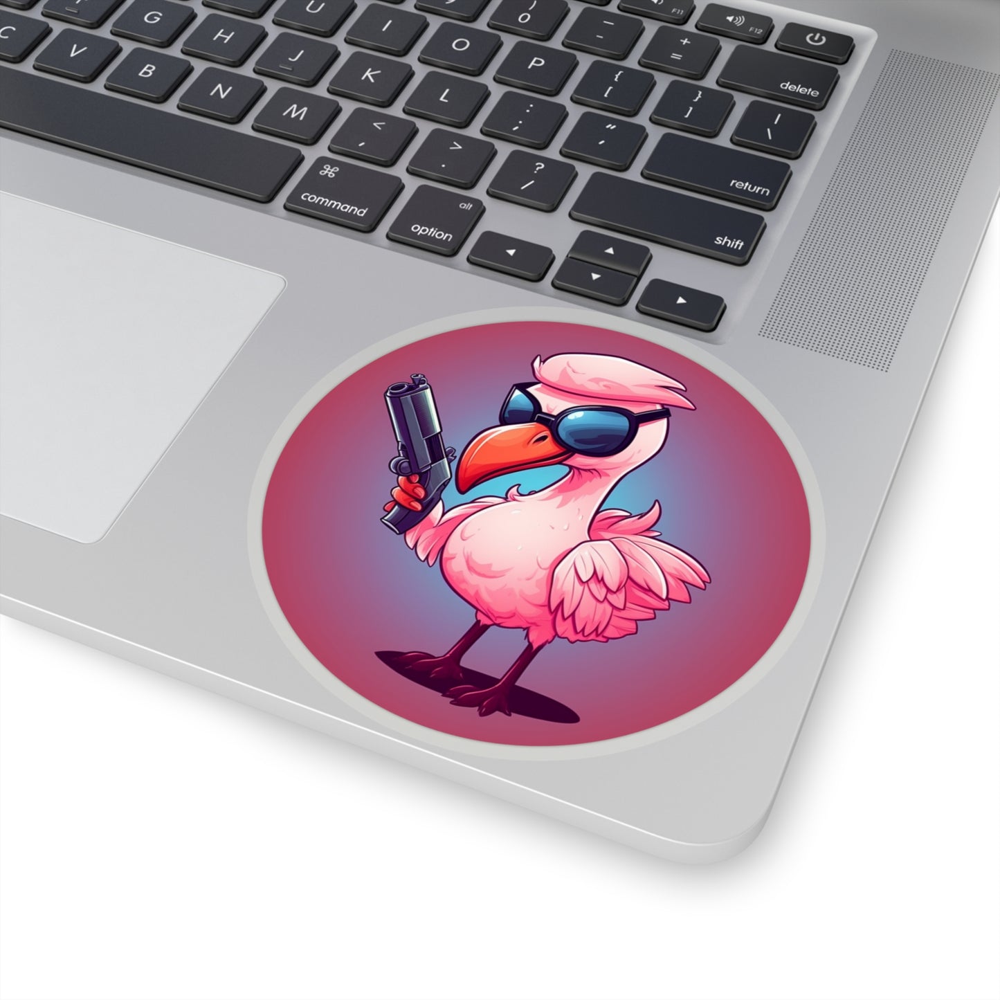 Armed & Cool Flamingo Sticker