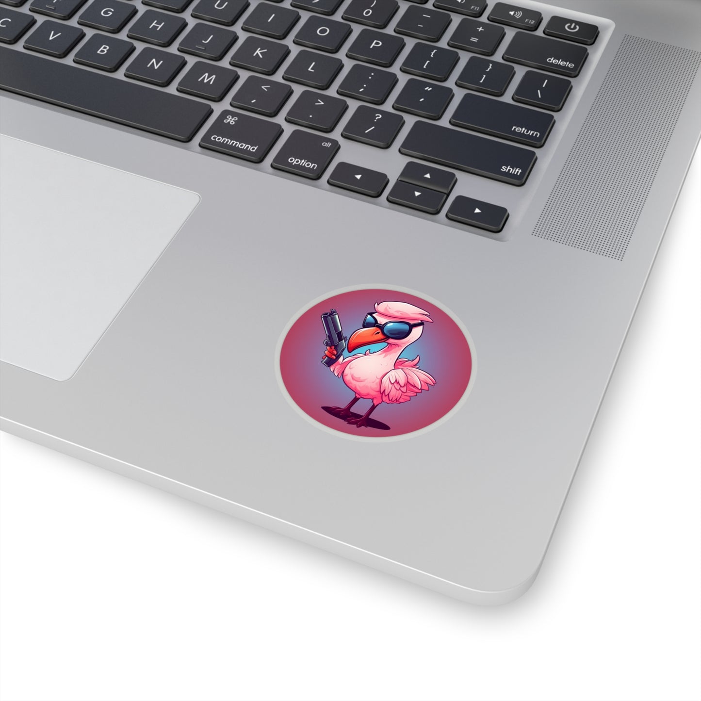 Armed & Cool Flamingo Sticker