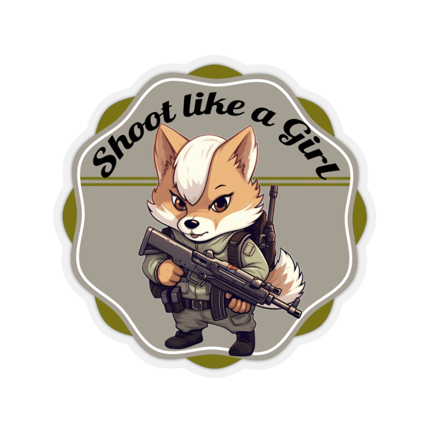 Pew pew like a girl sticker