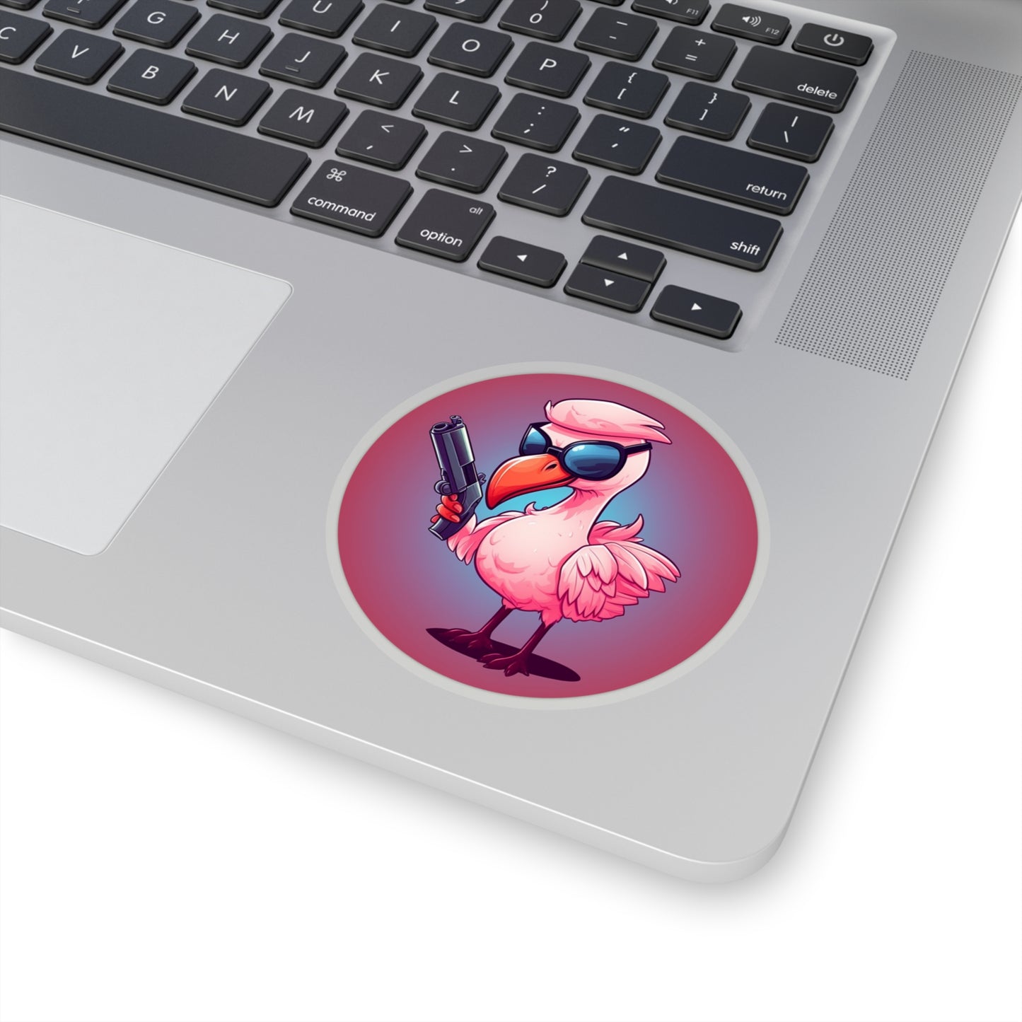 Armed & Cool Flamingo Sticker