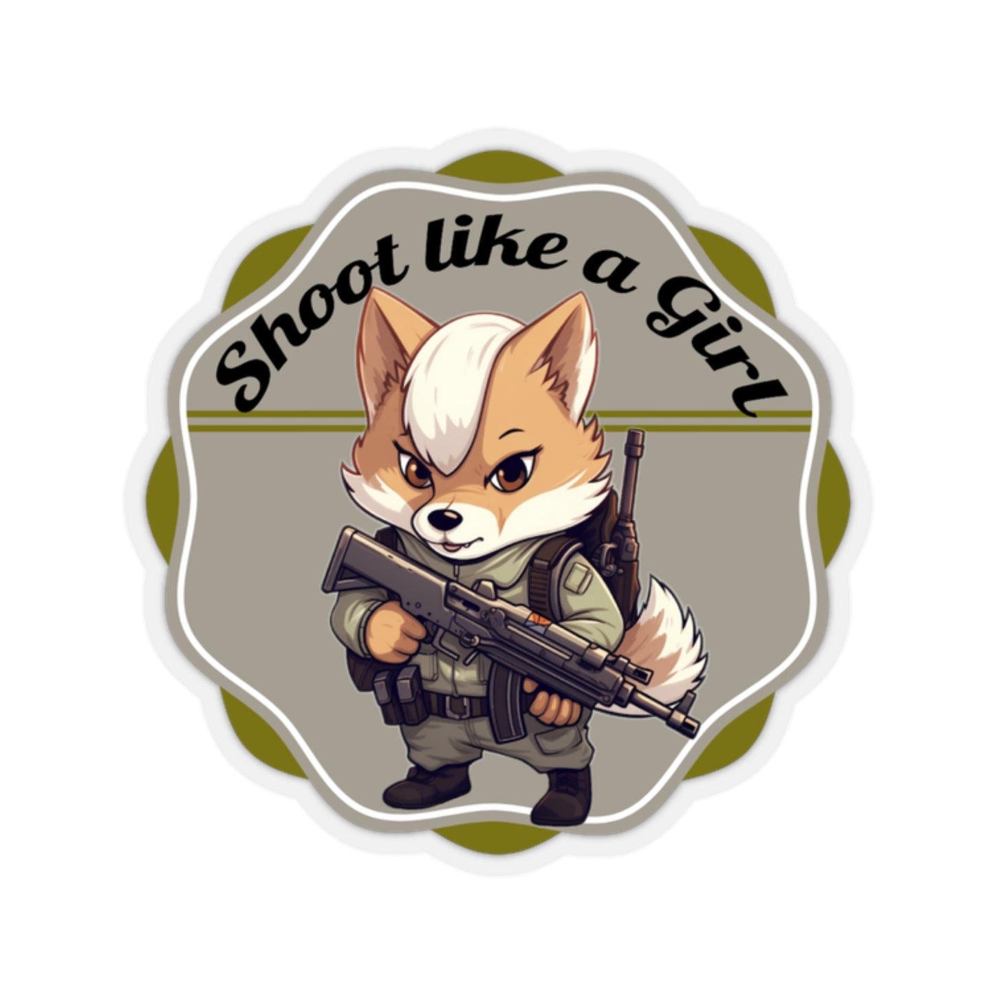 Pew pew like a girl sticker