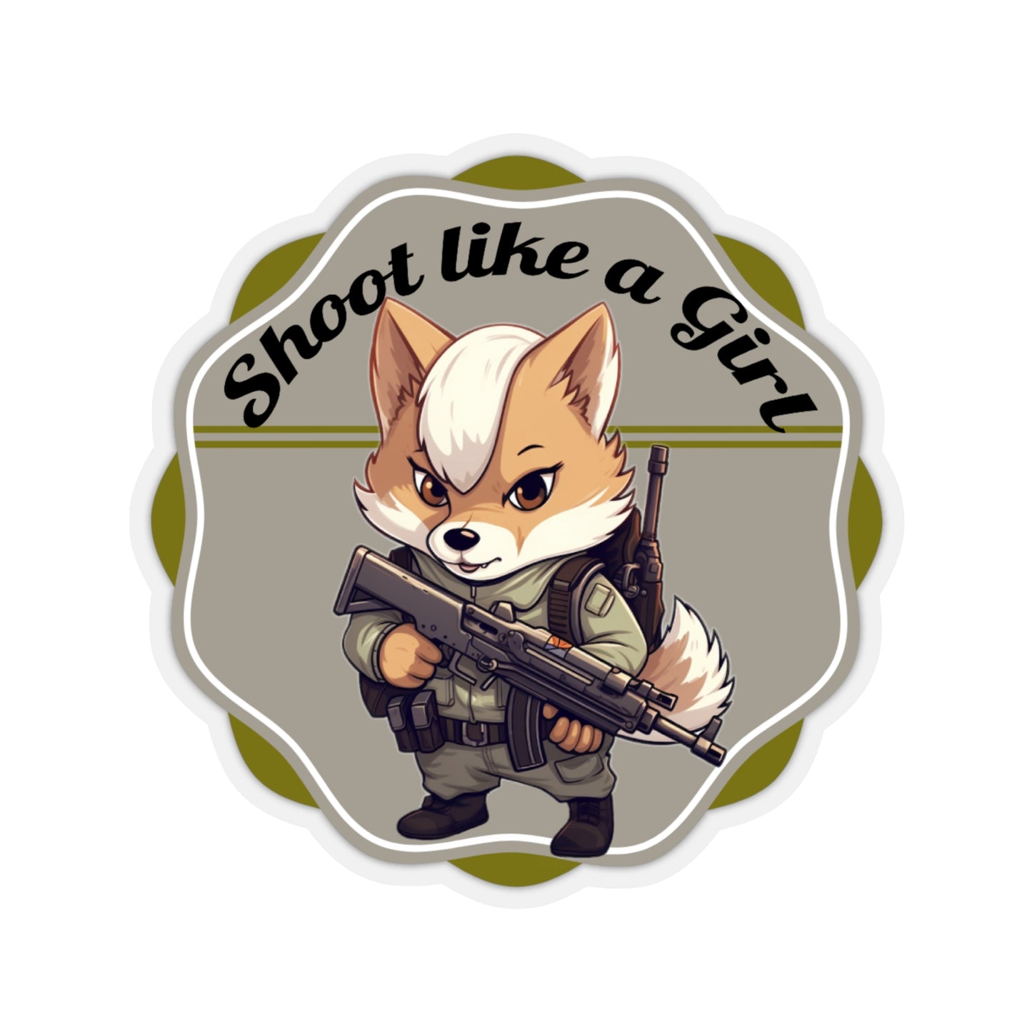 Pew pew like a girl sticker