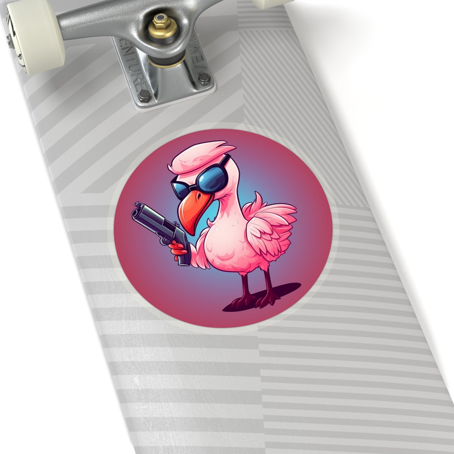 Armed & Cool Flamingo Sticker