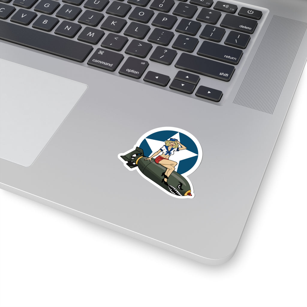 Bomber Girl Cut Out Sticker