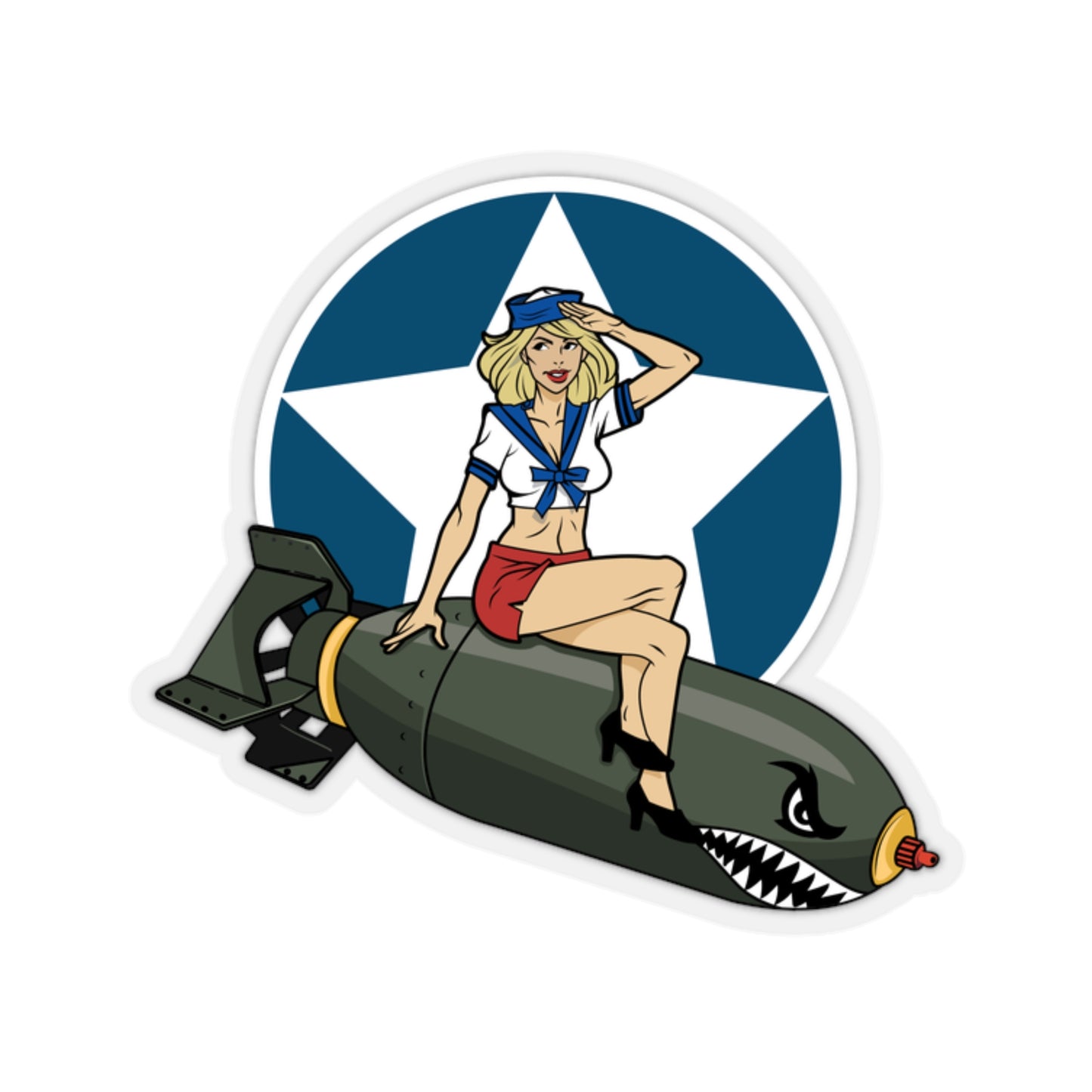 Bomber Girl Cut Out Sticker