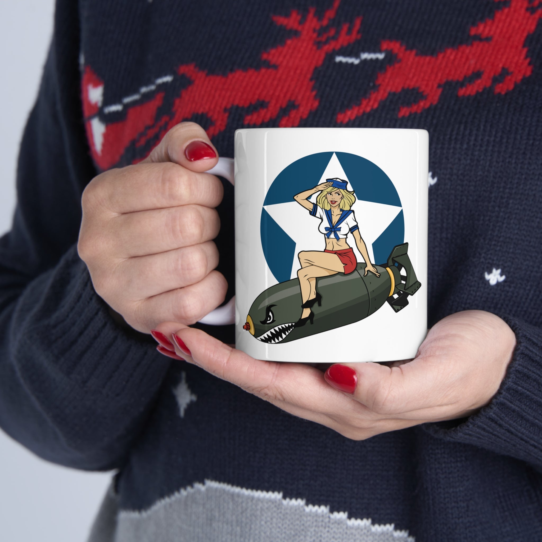 IJ Tactical Bomber Girl Ceramic Mug 11oz